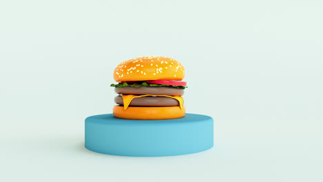 Hamburger-Rotationsschleifen-Animationsvideo-Burger-Konzept-Mit-Alphakanal